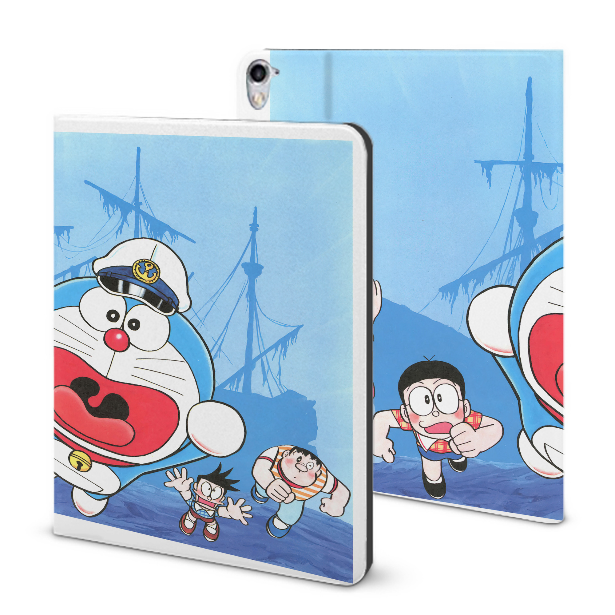 （画像用） ドラえもん Doraemon IPad ケース ブック型 PUレザー TPU 耐衝撃 軽量 薄型 ペン収納なし 全面保護 IPad 各モデル対応